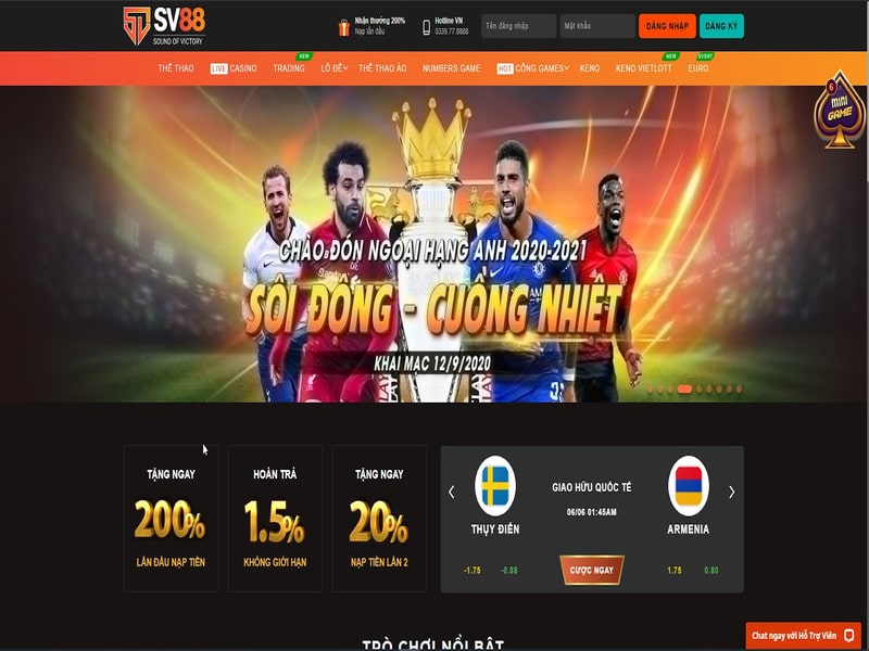 Ưu điểm của cá cược bóng đá Saba Sports SV88 online